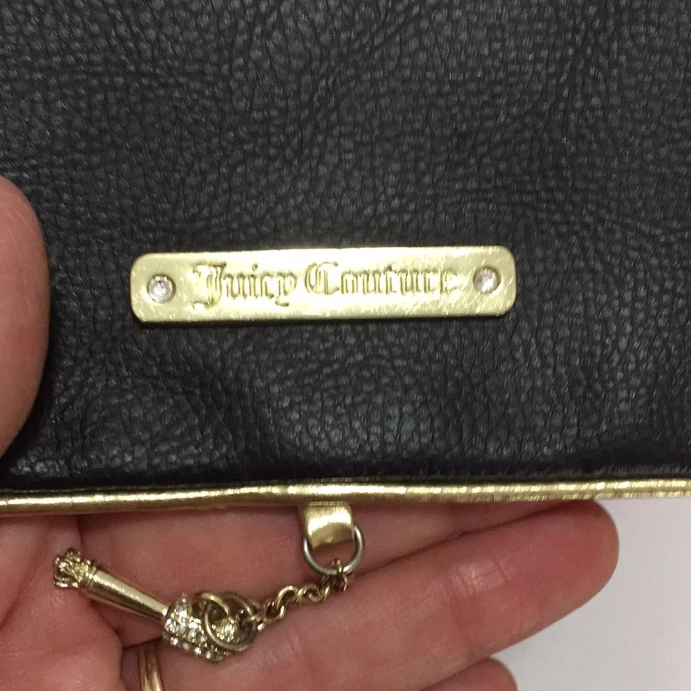 Juicy Couture Black and Pink Backpack Purse Bag